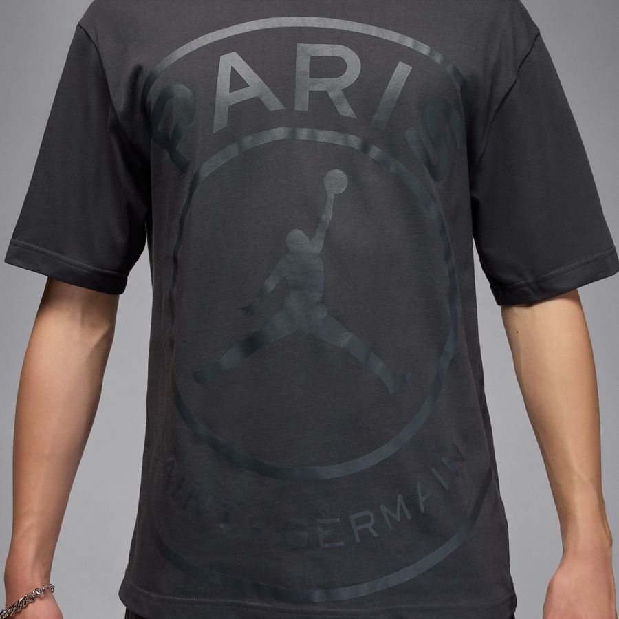 Paris Saint Germain T-Shirt Logo Jordan x PSG - Anthracite - Men's-SoccerKits Hub | Buy Soccer Jerseys Online